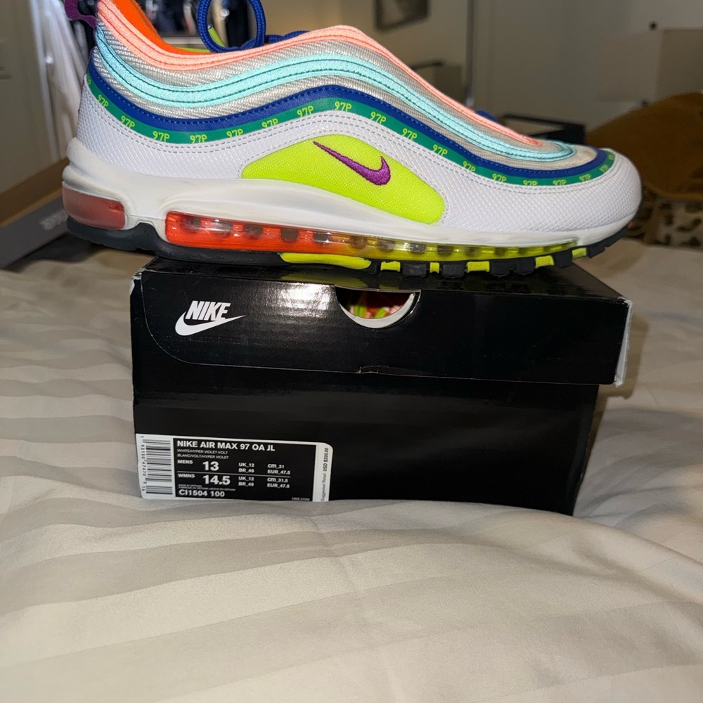 Nike air max Sneakers - White, Blue, Neon Green, Orange